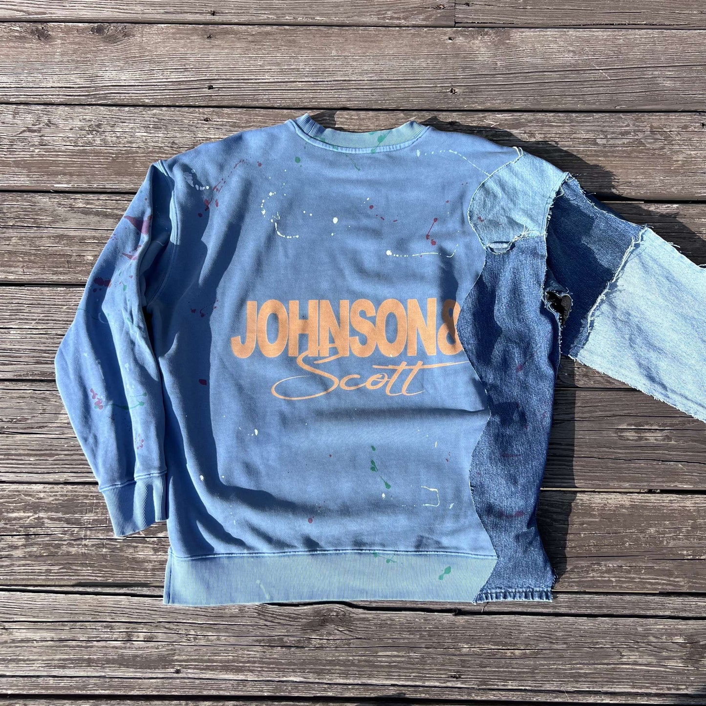 Denim Sleeve Crewneck