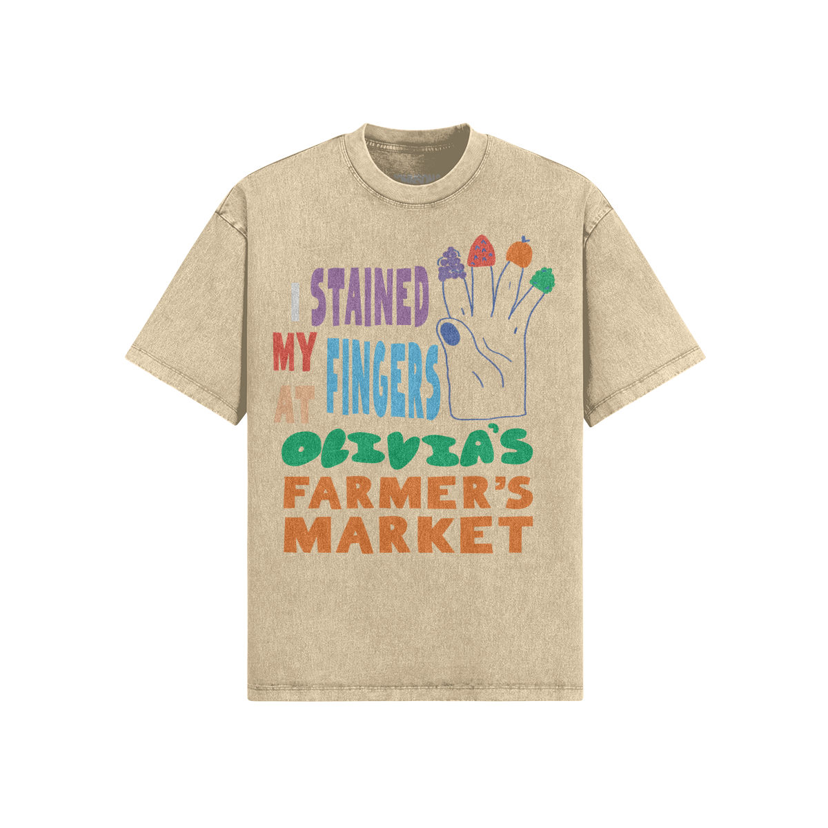 OLIVIA'S FARMERS MARKET STAINED FINGERS T-SHIRT