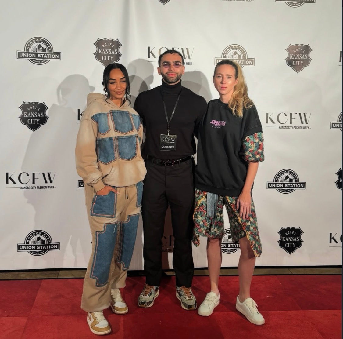 The JOHNSONANDSCOTT team and models at Kansas City Fashion Week Fall 2024.