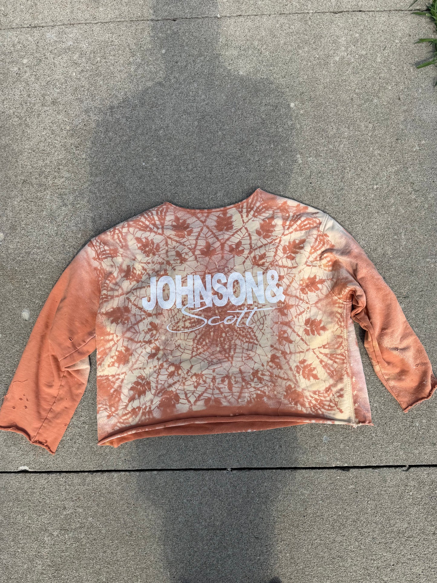Reworked I'm Glad distressed and embellished crewneck by JOHNSONANDSCOTT