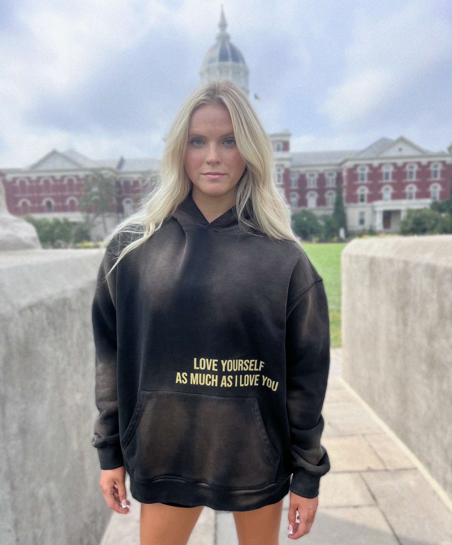 LOVE YOURSELF SUN FADED HOODIE