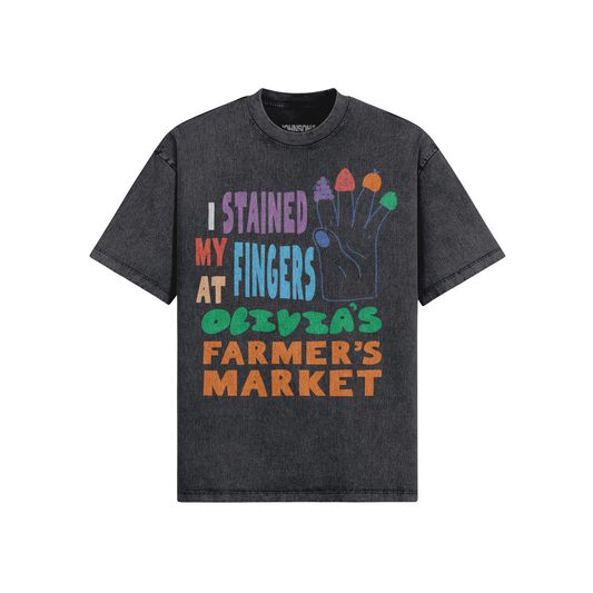 OLIVIA'S FARMERS MARKET STAINED FINGERS T-SHIRT